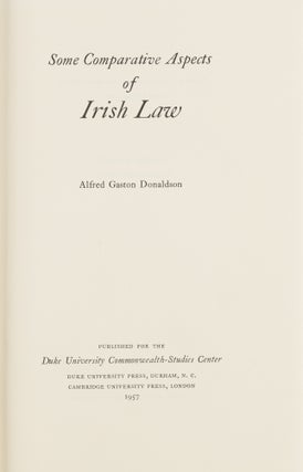 Some Comparative Aspects of Irish Law.