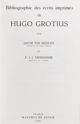 Bibliographie des Ecrits sur Hugo Grotius