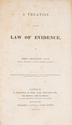 A Treatise on the Law of Evidence, First English Edition.