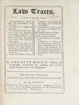 Law Tracts, Containing 1. A Proposition for Compiling and Amendment...