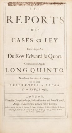 Years 1-22 of Edward IV and the Long Quinto, Vulgate Edition.