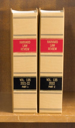 Item #73918 Harvard Law Review. Vol. 135, no. 1-8 (2021-2022), in 2 books. Bound. Harvard Law...