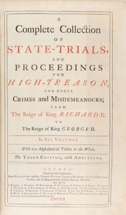 A Complete Collection of State Trials, 3rd ed. 6 Vols. Folio. Complete