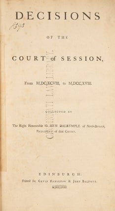 Decisions of the Court of Session, From M,DC,XCVIII, To M,DCC,XVIII.