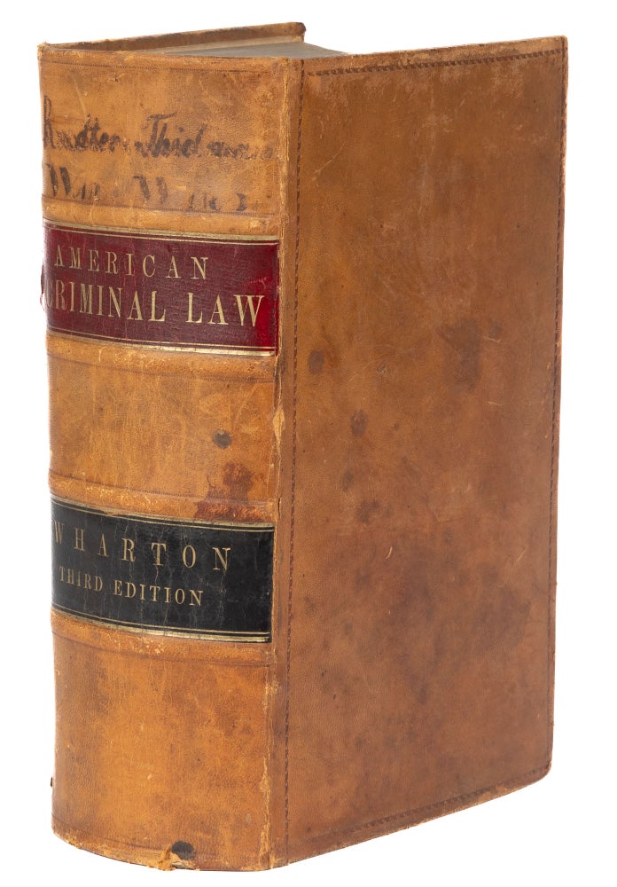 Item #73950 A Treatise on the Criminal Law, Third Edition. 1855. Francis Wharton.