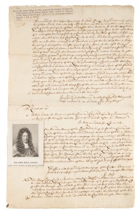 Item #73951 Manuscript Brief on a Copyhold Case with the Opinion of Sir John Holt. Manuscript,...