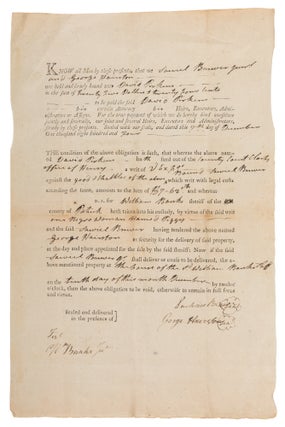 Item #73965 Bond Agreement, Henry County, Virginia, December 7, 1804. Slavery, Virginia