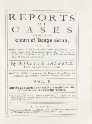 Reports of Cases Adjudged in the Court of King's Bench; With Some...