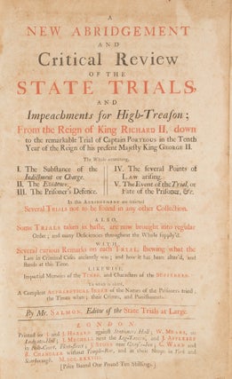 A New Abridgement and Critical Review of the State Trials, And...