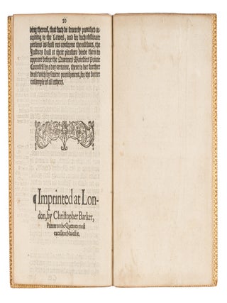 Orders Devised by the Especiall Commandement of the Queenes Maiestie..