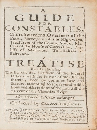 A Guide for Constables, Churchwardens, Overseers of the Poor...