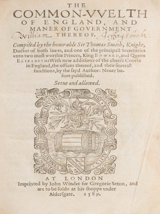 The Common-Welth of England, And Maner of Government Thereof.