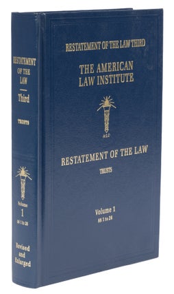 Item #74254 Restatement of the Law Trusts 3d. Volume 1 (2003) with 2011 supplement. American Law...