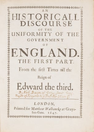 An Historicall Discourse of the Uniformity of the Government...