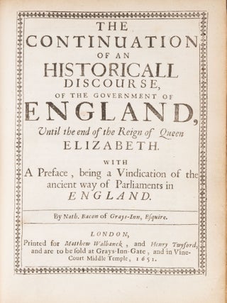 An Historicall Discourse of the Uniformity of the Government...