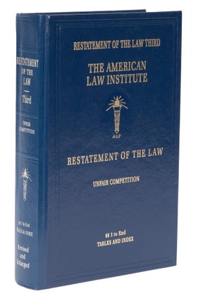 Item #74301 Restatement of the Law. Unfair Competition 3d. 1 Vol. with 2012 supp. American Law...