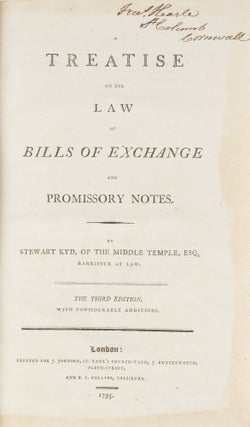 A Treatise on the Law of Bills of Exchange and Promissory Notes.