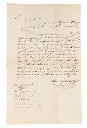 Six Manuscript Grand Jury Indictments, Lycoming County, PA, 1832-1839.