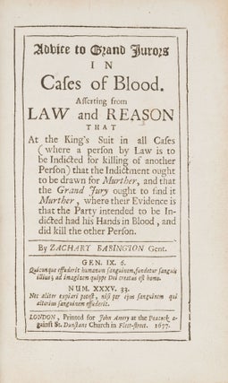 Advice to Grand Jurors in Cases of Blood: Asserting from Law and...