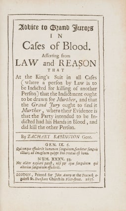 Advice to Grand Jurors in Cases of Blood: Asserting from Law and...