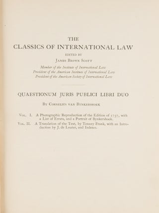 Quaestionum Juris Publici Libri Duo. Volume one. Latin text of 1737.