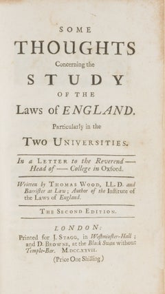 Some Thoughts Concerning the Study of the Laws of England....