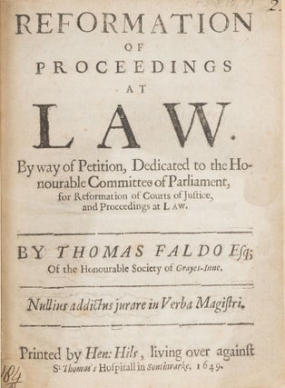Reformation of Proceedings at Law, By Way of Petition, Dedicated to...