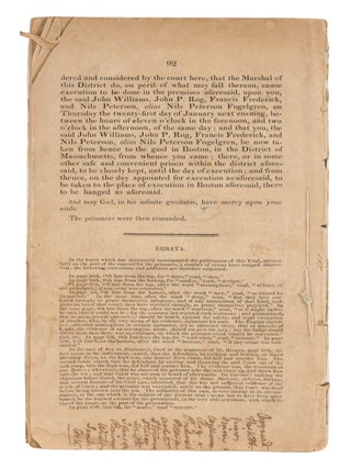 The Trial of John Williams...Murder on the High Seas, 1818.