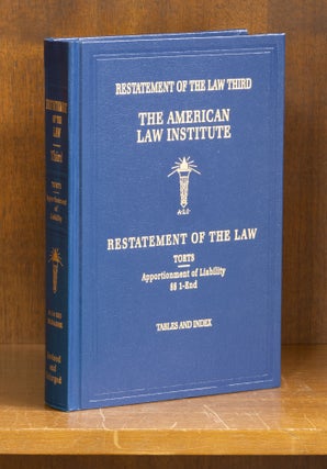Item #74549 Restatement of the Law Torts 3d Apportionment of Liability w/2013 supp. American Law...