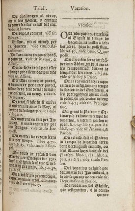 Un General Table, A Touts les Severall Livres de les Reports de la...