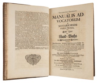 Volckmannus Emendatus, Sive, Manuale Advocatorum et Notariorum...