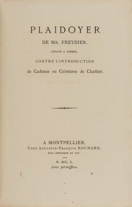Plaidoyer de Mr Freydier, Avocat a Nismes, Contre l'Introduction...