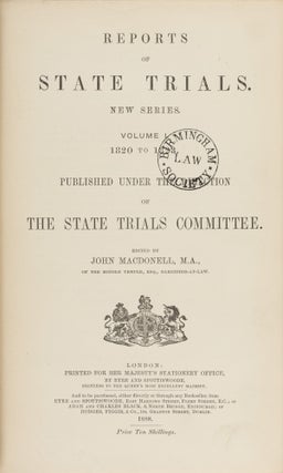 Reports of State Trials, New Series. 1820-1858, 8 Volumes.