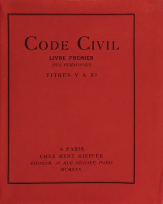 Code Civil, Livre Premier, Des Personnes, Titres V Du Mariage, VI....