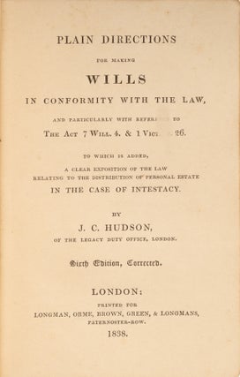 Plain Directions for Making Wills in Conformity with the Law...