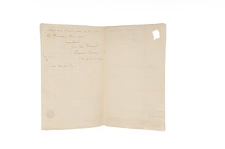 Memoir of Theophilius Parsons [with] Autograph Letter, Signed [And]...