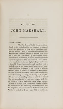 An Eulogy on the Life and Character of John Marshall, Chief Justice of