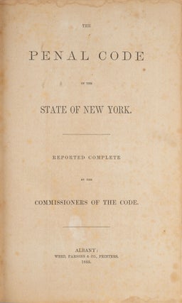 The Penal Code of the State of New York.