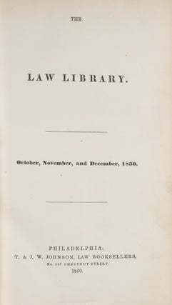 Institutes of International Law. London, 1849-1850. 2 vols. in 1.