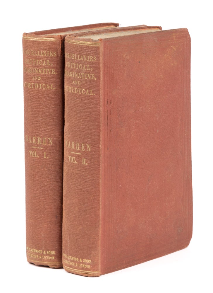 Item #74924 Miscellanies: Critical, Imaginative, and Juridical. 2 Vols. Samuel Warren.