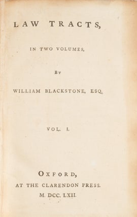 Law Tracts, In Two Volumes, Oxford, 1762, First edition.