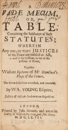 A Vade Mecum, Or, Table, Containing the Substance of Such Statutes...