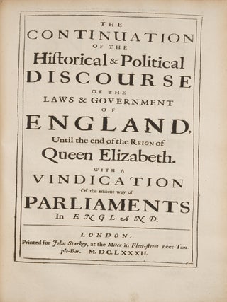 An Historical and Political Discourse of the Laws and Government...