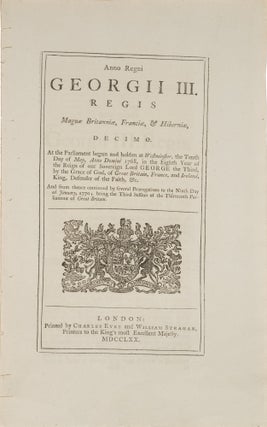 Item #75178 An Act to Enable the Governor, Council, And Assembly of His Majesty. Great Britain,...