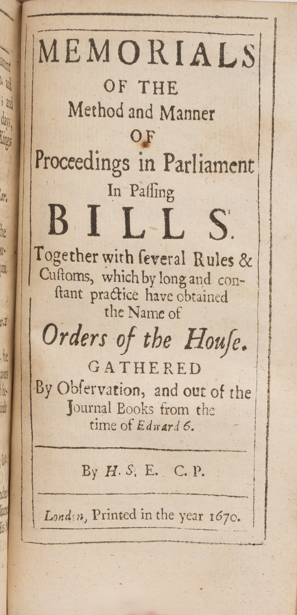 The Ancient Method and Manner of Holding... And Two Other Titles ...