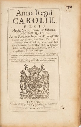 Anno Regni Caroli II Decimo Quinto, 1663.
