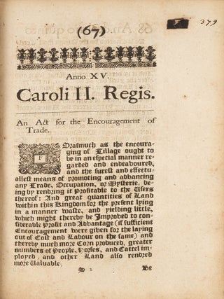 Anno Regni Caroli II Decimo Quinto, 1663.