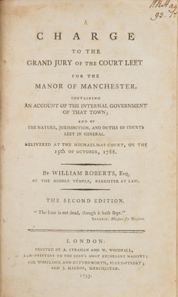 A Charge to the Grand Jury of the Court Leet for the Manor of...