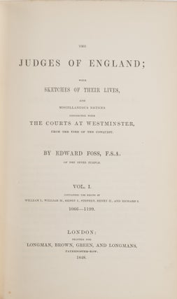 The Judges of England. London, 1848-1864. 9 Volumes, complete set.
