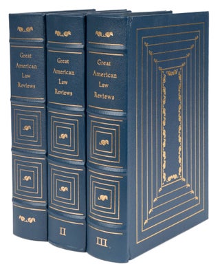 Item #75278 Great American Law Reviews. 3 Vols. 1984-1990. Full decorative calf. Robert C....